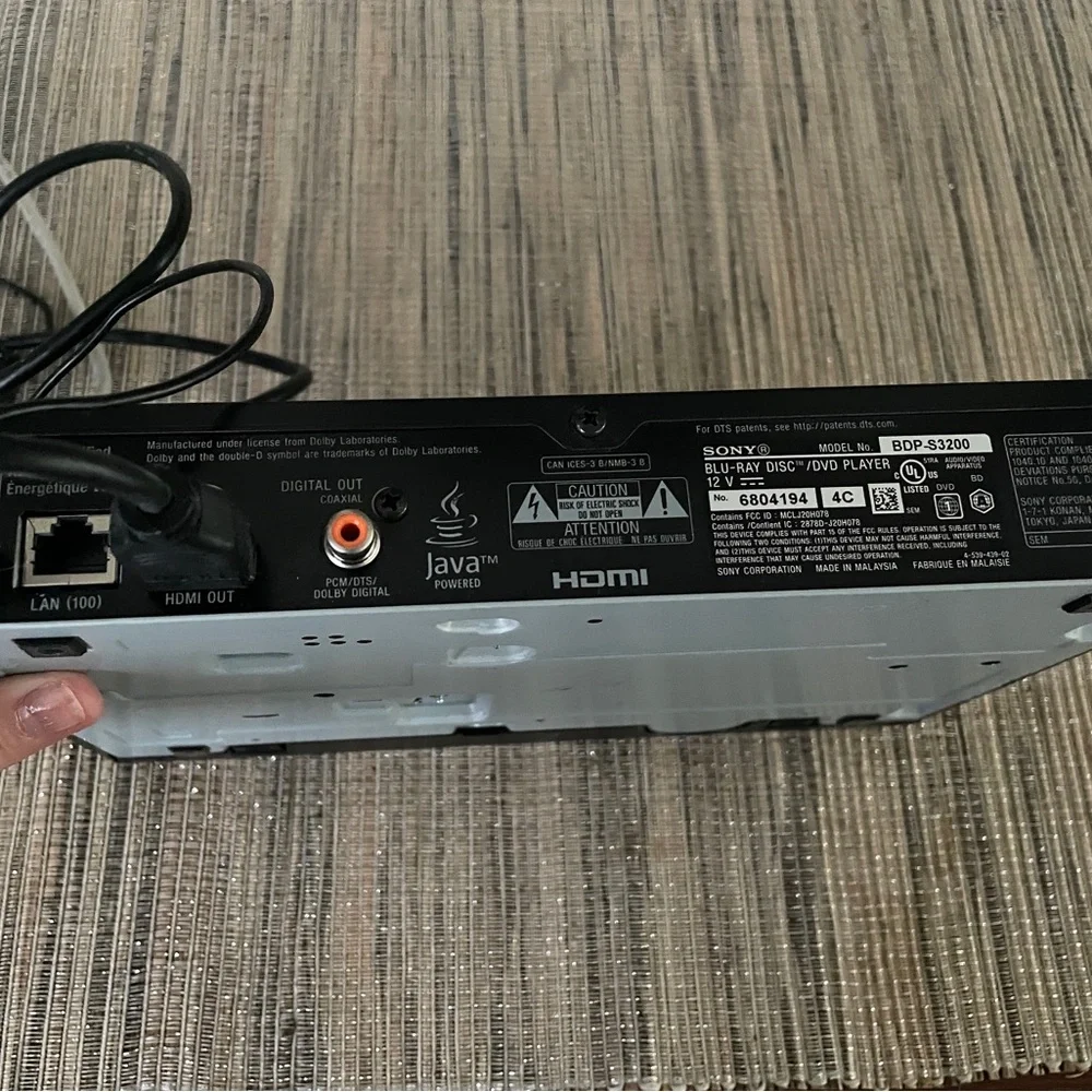 Sony BDP-S3200 Blu-Ray Disc DVD Player - No Remote
